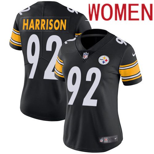 Women Pittsburgh Steelers #92 James Harrison Nike Black Vapor Limited NFL Jersey->women nfl jersey->Women Jersey